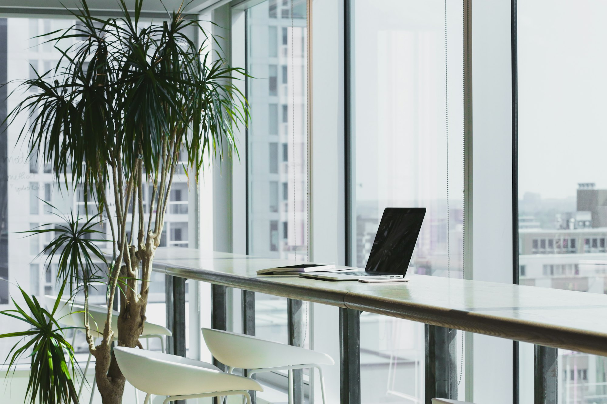 A bright, modern office workspace